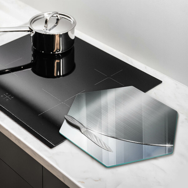 Üveg vágódeszka Fém absztrakciós minta