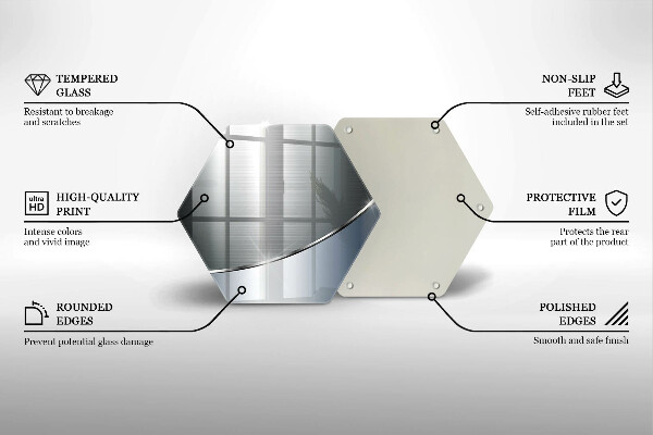 Üveg vágódeszka Fém absztrakciós minta