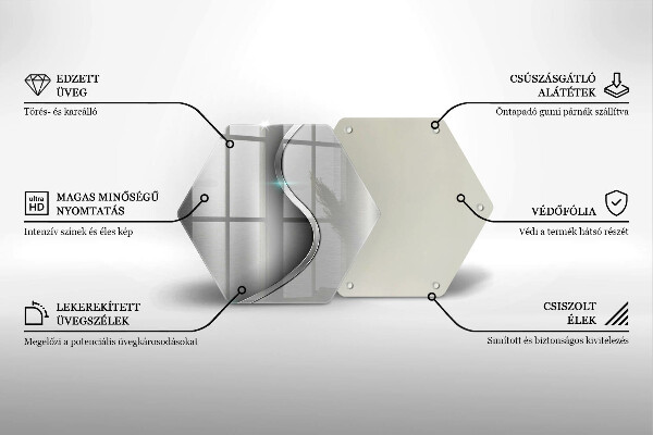 Üveg vágódeszka Absztrakt ezüst fém