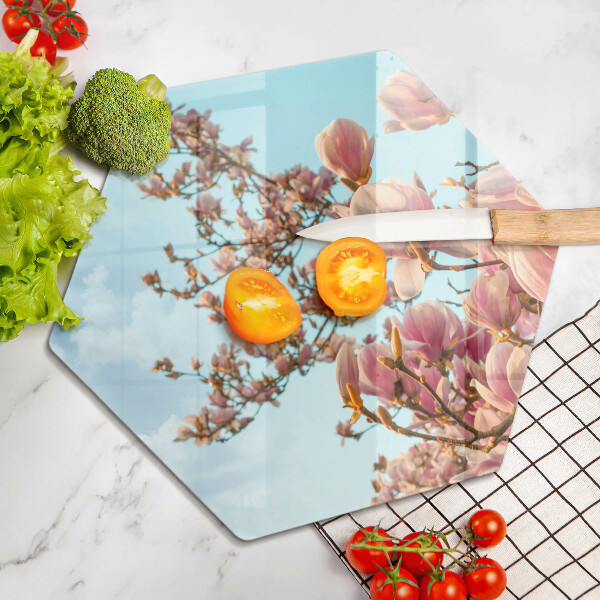 Üveg vágódeszka Rózsaszín virágú fa