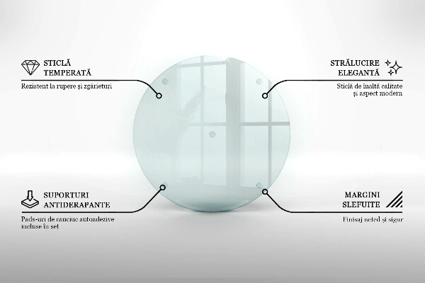 Átlátszó üveg vágódeszka 30 cm