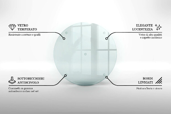 Átlátszó üveg vágódeszka 30 cm
