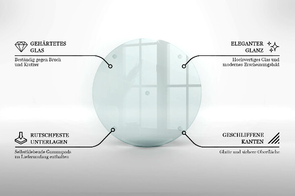 Átlátszó üveg vágódeszka 30 cm