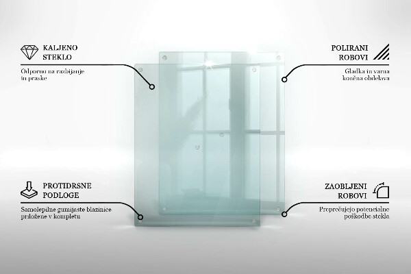 Átlátszó üveg vágódeszka 52x40 cm