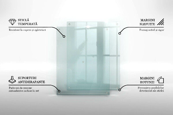 Átlátszó üveg vágódeszka 52x40 cm