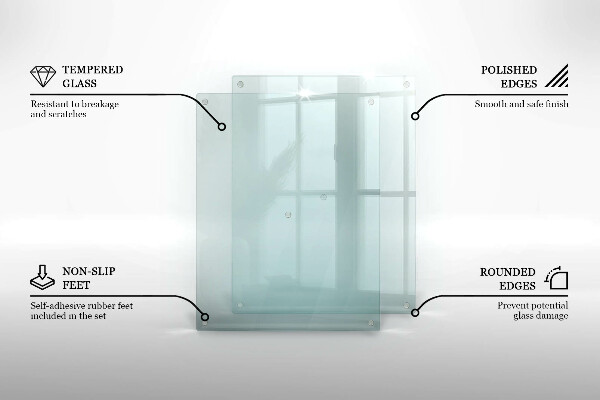 Átlátszó üveg vágódeszka 52x40 cm