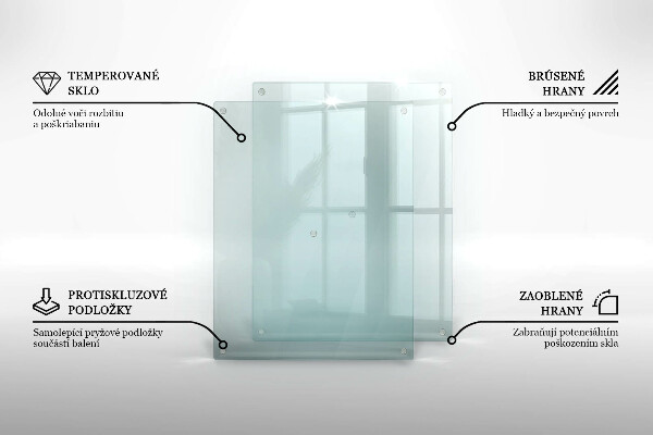 Átlátszó üveg vágódeszka 52x40 cm