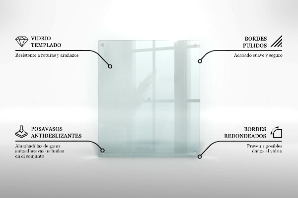 Átlátszó üveg vágódeszka 60x52 cm