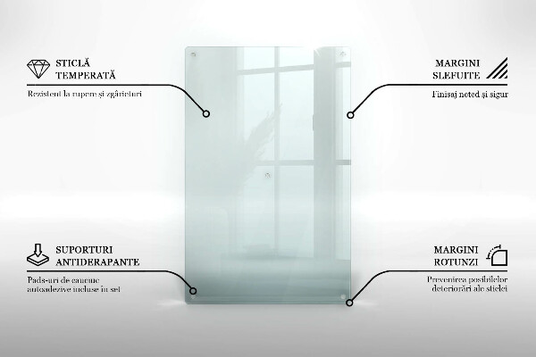 Átlátszó üveg vágódeszka 80x52 cm