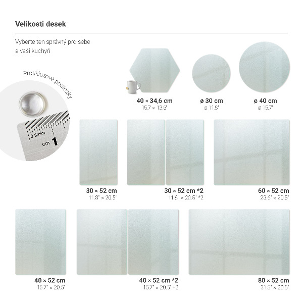 Edzett üveg vágódeszka 2 db. 30x52 cm