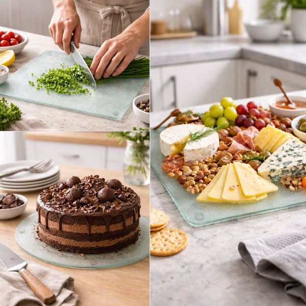 Üveg vágódeszka fényképpel 2 db. 40x52 cm