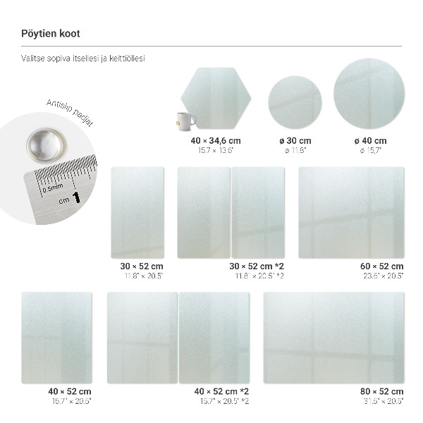 Edzett üveg vágódeszka fi40 cm