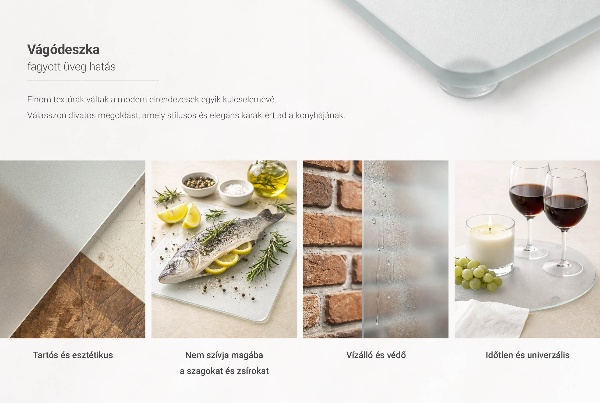 Edzett üveg vágódeszka fi40 cm