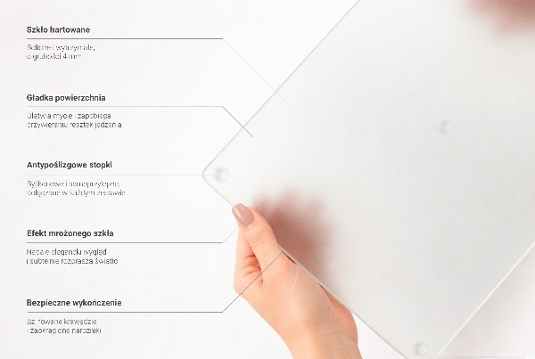 Edzett üveg vágódeszka fi40 cm