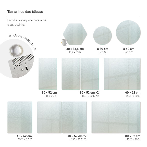 Üveg vágódeszka 60x52 cm