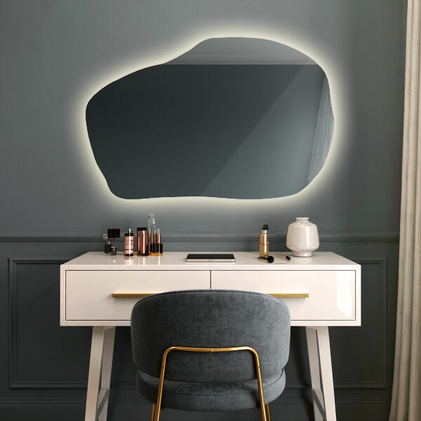 Szokatlan forma tükör led világítással modern 90x59 cm