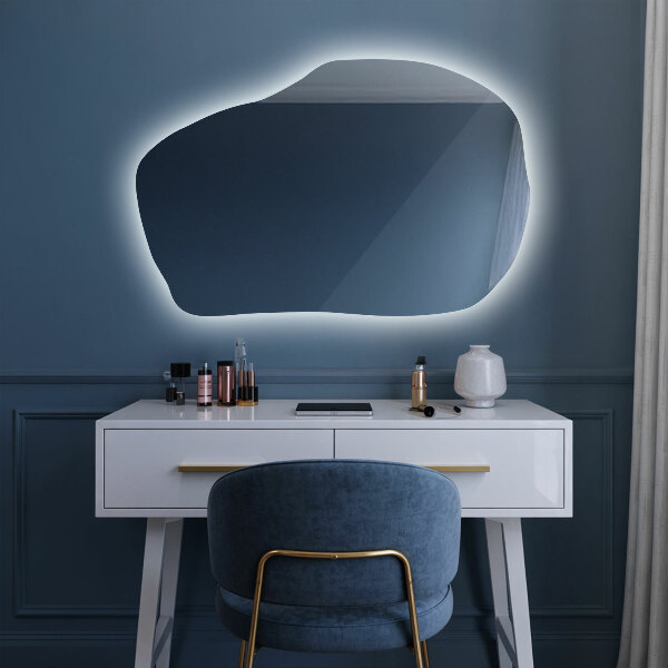 Szokatlan forma tükör led világítással modern 90x59 cm