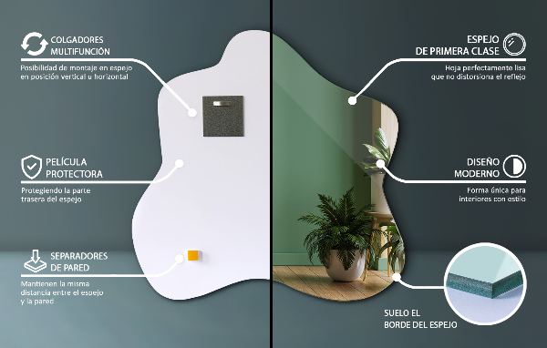 Folt alakú szabálytalan tükör 58x58 cm