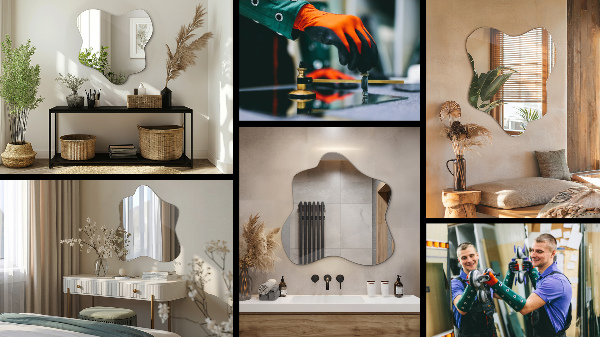 Folt alakú szabálytalan tükör 58x58 cm