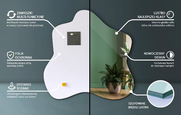 Folt alakú szabálytalan tükör 58x58 cm