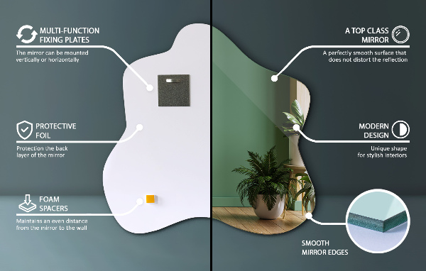 Folt alakú szabálytalan tükör 77x77 cm