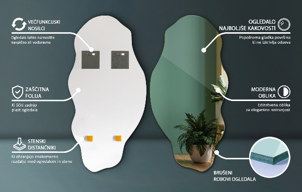 Szabálytalan tükör folt 40x80