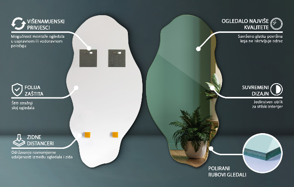 Szabálytalan tükör folt 50x100