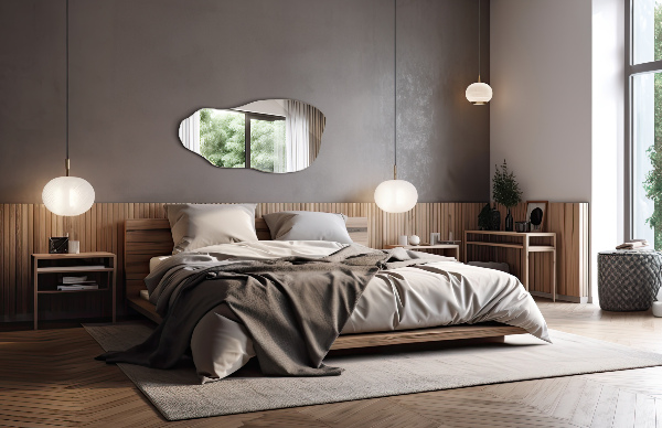 Szabálytalan tükör keret akasztás nélkül 50x100