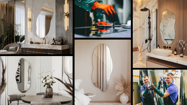 Szabálytalan tükör dekoratív a falra 35x80 cm