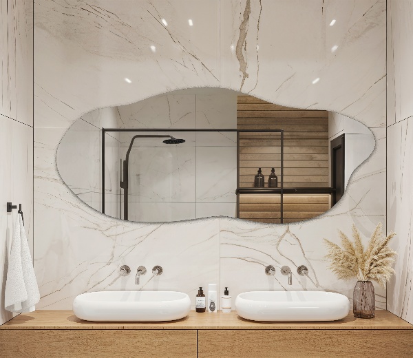 Szokatlan forma tükör modern 45x100 cm