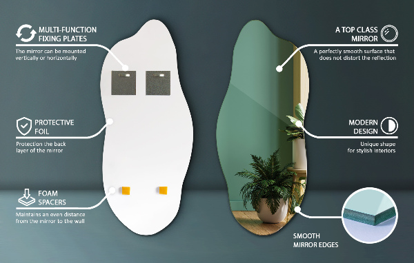 Szokatlan forma tükör modern 45x100 cm