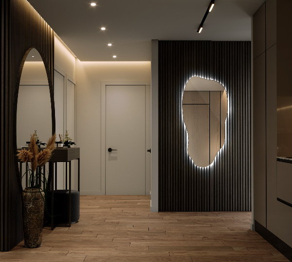 Szabálytalan led tükör 45x90 cm