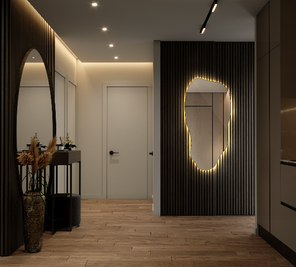 Szabálytalan led tükör 45x90 cm