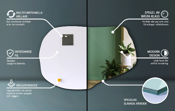 Organikus tükör keret nélkül 80x52 cm