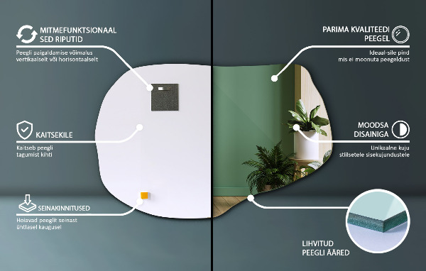 Organikus tükör keret nélkül 80x52 cm