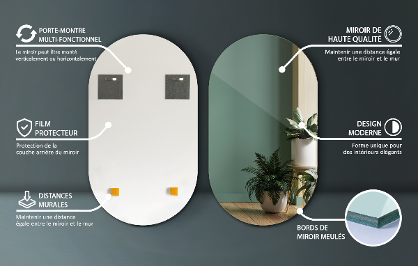 Ovális fali tükör 46x80 cm