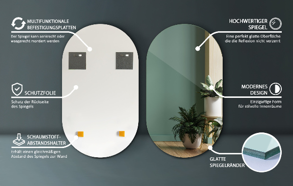 Ovál tükör 52x90 cm