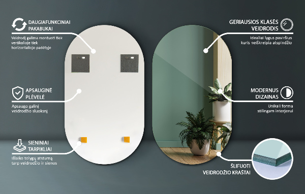 Ovál tükör 52x90 cm