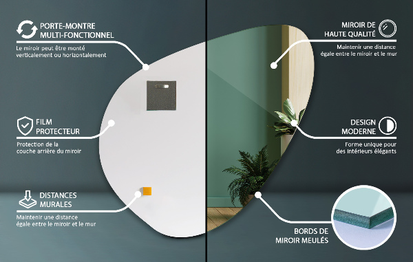 Tükör furcsa forma 68x67 cm