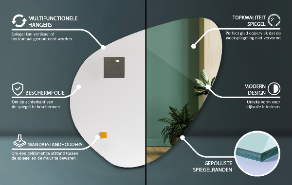 Tükör furcsa forma 68x67 cm