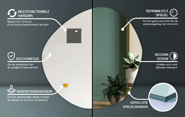 Szabálytalan tükrök 48x48 cm
