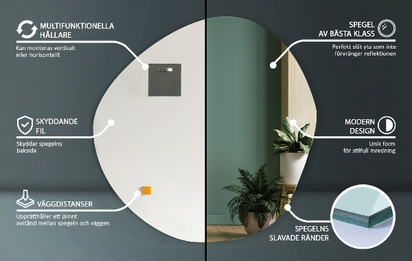 Szokatlan forma tükör 77x77 cm