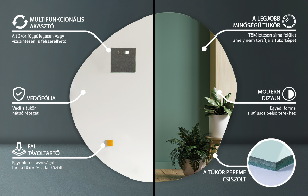 Organikus tükör 87x86 cm