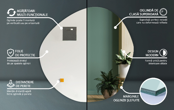 Furcsa forma tükör 97x96 cm