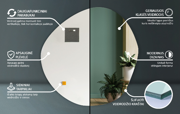 Furcsa forma tükör 97x96 cm