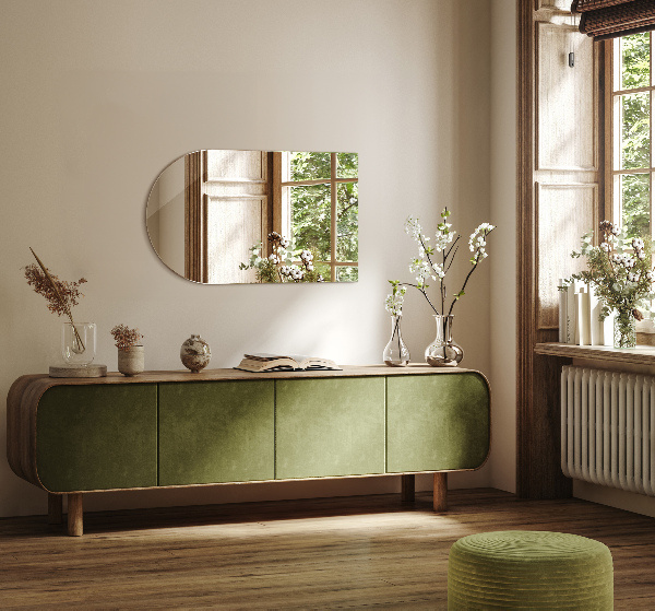 Fél-ovális tükör 40x70 cm