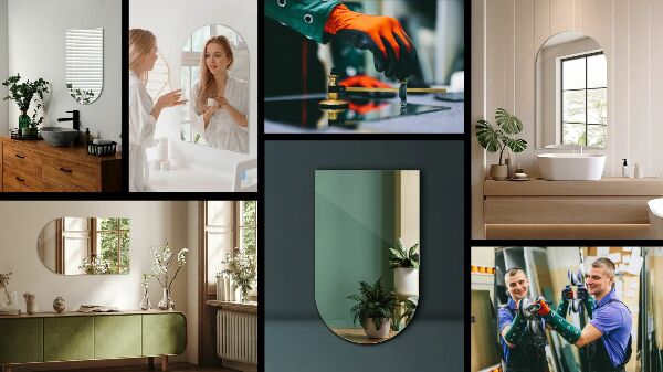 Félig ovális tükör 60x100 cm