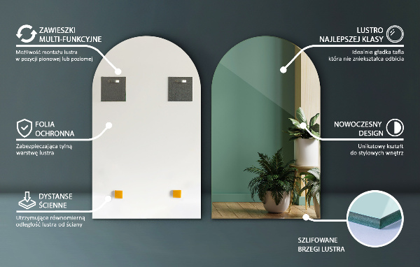Félig ovális tükör 60x100 cm