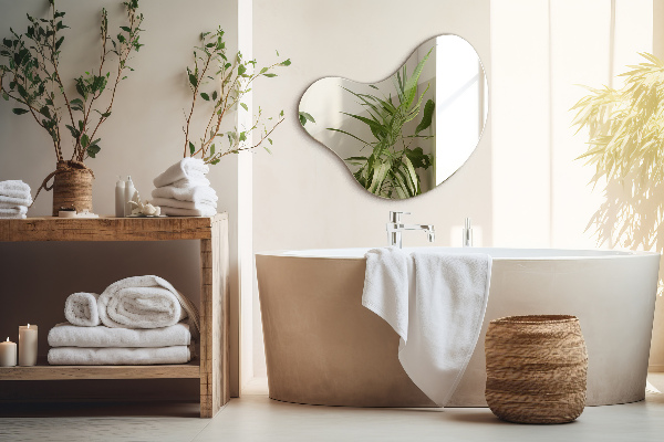 Tükör szokatlan forma keret nélküli 48x48 cm