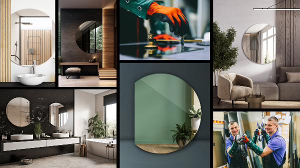 Egyedi alakú tükö keret nélkül 84x100 cm